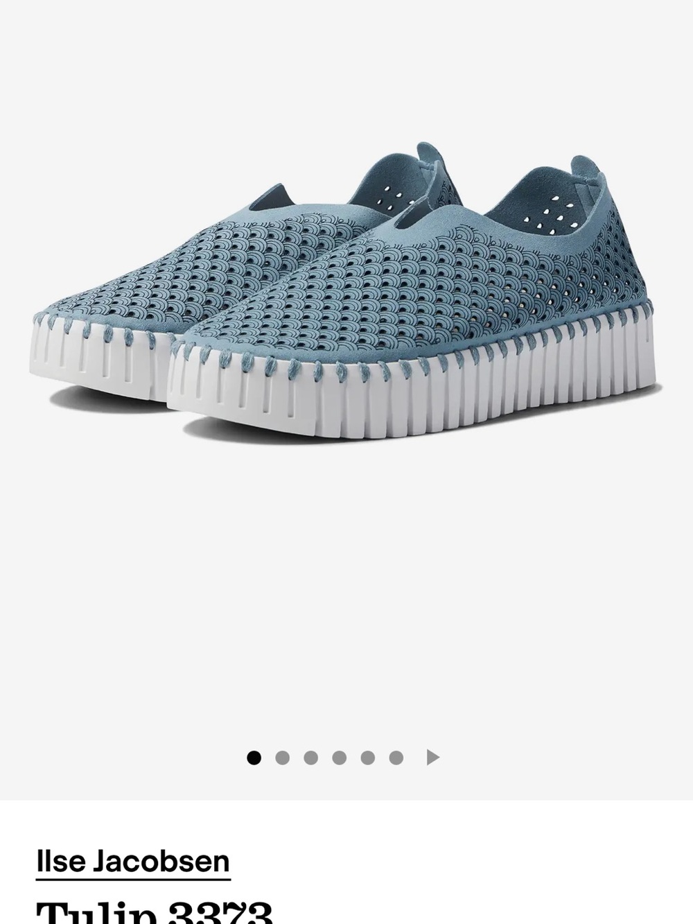 Ilse Jacobsen Tulip Slip-On in Dusty Blue with White Sole